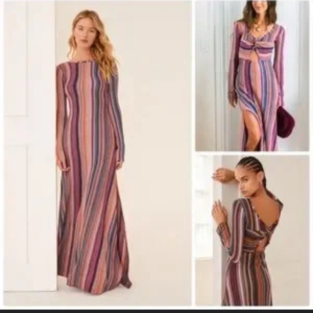 REVERSIBLE striped cutout long dress. Beautiful colors!